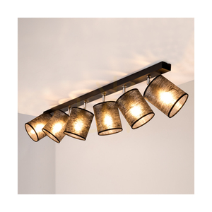 Lampa Sufitowa Nevoa 6xE27 Max.25W Czarny-Chrom Metal/Czarny Abażur 127 cm small 3