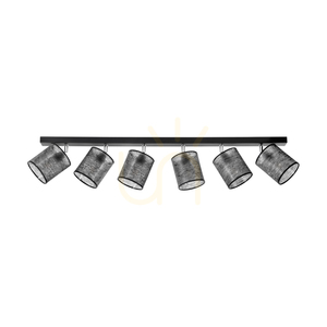 Lampa Sufitowa Nevoa 6xE27 Max.25W Czarny-Chrom Metal/Czarny Abażur 127 cm small 0