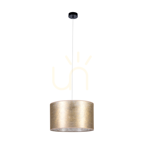 Sprawdź Lampa Wisząca Nevoa 1xE27 Max.60W Czarny Metal/Transparentny Kabel PVC/Złoty Abażur Ø40 cm