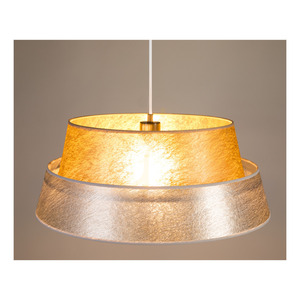 Lampa Wisząca Nevoa 1xE27 Max.60W Czarny Metal/Transparentny Kabel PVC/Srebrno-Złoty Abażur Ø50 cm small 4