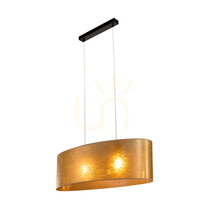 Lampa Wisząca Nevoa 2xE27 Max.40W Czarny Metal/Transparentny Kabel PVC/Złoty Abażur 80 cm small 3