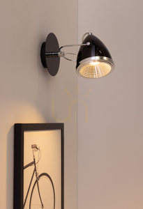 Kinkiet Oliver Incl 1xGU10 LED Max.6W Czarny/Chrom Metal 21 cm small 2