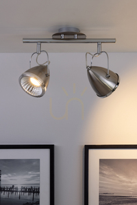 Lampa Sufitowa Oliver Incl.2xGU10 LED Max.6W Satyna/Chrom Metal 35 cm small 3