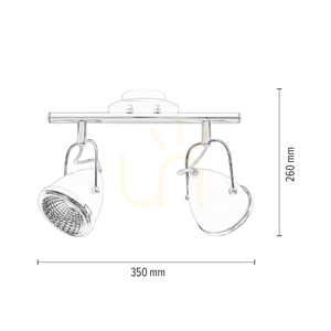 Lampa Sufitowa Oliver Incl.2xGU10 LED Max.6W Satyna/Chrom Metal 35 cm small 4