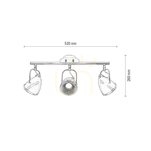 Lampa Sufitowa Oliver Incl.3xGU10 LED Max.6W Czarny/Chrom Metal 53 cm small 4