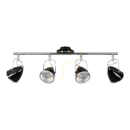 Sprawdź Lampa Sufitowa Oliver Incl. 4xGU10 LED Max.6W Czarny/Chrom Metal 76 cm
