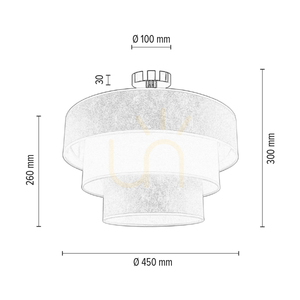 Lampa Sufitowa Ora 1xE27 Max.40W Czarny Metal/Złoto-Kremowy Abażur Ø45 cm small 3