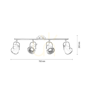 Lampa Sufitowa Oliver Incl.4xGU10 LED Max.6W Satyna/Chrom 76 cm small 4