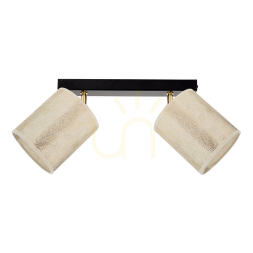 Sprawdź Lampa Sufitowa Ora 2xE27 Max.25W Czarny-Złoty Metal/Złoty Abażur 37 cm