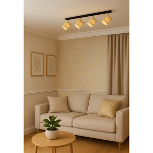 Lampa Sufitowa Ora 4xE27 Max.25W Czarny-Złoty Metal/Złoty Abażur 90 cm small 2