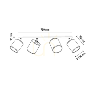 Lampa Sufitowa Ora 4xE27 Max.25W Czarny-Złoty Metal/Złoty Abażur 90 cm small 3