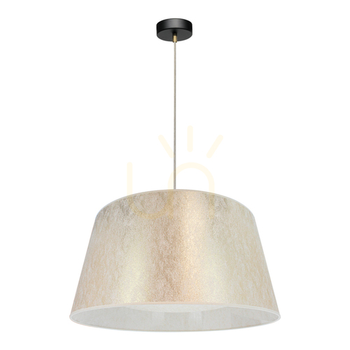 Sprawdź Lampa Wisząca Ora 1xE27 Max.40W Czarny Metal/Transparentny Kabel PVC/Złoty Abażur Ø60 cm