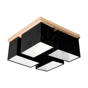 Lampa Sufitowa Paloma 4xE27 Max.25W Dąb Olejowany/Czarny Abażur 45 cm small 4