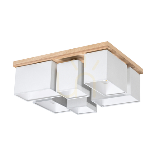Sprawdź Lampa Sufitowa Paloma 6xE27 Max.25W Dąb Olejowany/Szary Abażur 55 cm