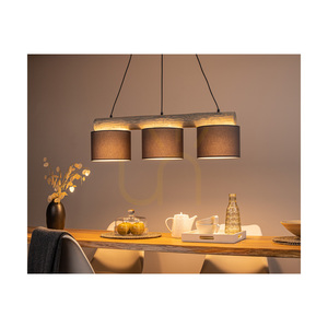 Lampa Wisząca Pino Mix 3xE27 Max.40W Sosna Bejcowana Szara/Czarny Metal/Czarny Kabel PVC/Antracytowy Abażur 100 cm small 3
