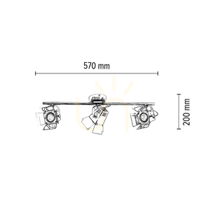 Lampa Sufitowa Photo Incl.3xGU10 LED Max.5W Chrom Metal 57 cm small 4