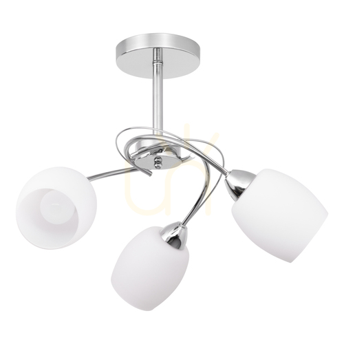 Sprawdź Lampa Sufitowa Pisa 3xE27 Max.60W Chrom Metal/Biały Szklany Klosz Ø58 cm
