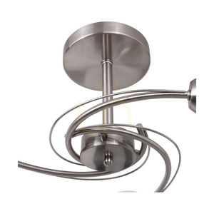 Lampa Sufitowa Pisa 3xE27 Max.60W Satyna Metal/Biały Szklany Klosz Ø58 cm small 2