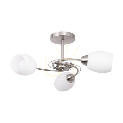 Sprawdź Lampa Sufitowa Pisa 3xE27 Max.60W Satyna Metal/Biały Szklany Klosz Ø58 cm