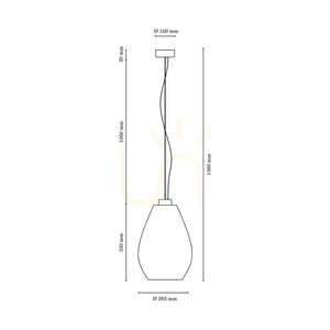 Lampa Wisząca Piro 1xE27 Max.60W Dąb Olejowany/Transparentny Kabel PVC/Szklany Dymiony Klosz Ø25 cm small 2