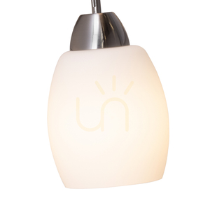 Kinkiet Pisa 1xE27 Max.60W Satyna Metal/Biały Szklany Klosz 21.5 cm small 1
