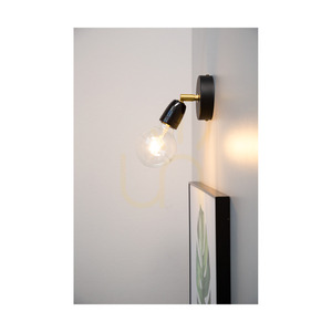 Kinkiet Porcia 1xE27 Max.25W Czarny-Złoty Metal/Czarna Ceramika 13 cm small 2