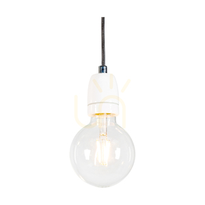 Lampa Wisząca Porcia 3xE27 Max.60W Biały Metal/Antracytowy Kabel w Oplocie/Biała Ceramika 52 cm small 2