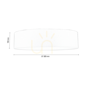 Lampa Sufitowa Prata 4xE27 Max.25W Biały Metal/Srebrny Abażur Ø58 cm small 2