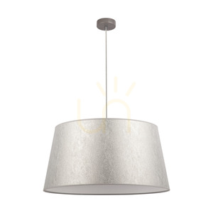 Lampa Wisząca Prata 1xE27 Max.40W Szary Metal/Transparentny Kabel PVC/Srebrny Abażur Ø60 cm small 0