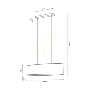 Lampa Wisząca Prata 2xE27 Max.40W Chrom Metal/Transparentny Kabel PVC/Srebrny Abażur 80 cm small 3