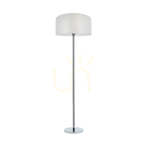 Sprawdź Lampa Podłogowa Prata 1xE27 Max.60W Chrom Metal/Transparentny Kabel PVC/Srebrny Abażur Ø50 cm