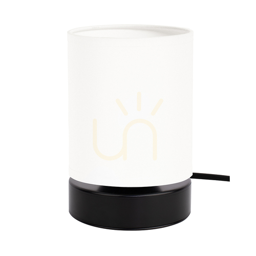 Sprawdź Lampa Stołowa Puro 1xE27 Max. 25W Czarny Metal/Czarny Kabel PVC/Biały Abażur Ø13 cm