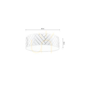 Lampa Sufitowa Punto 4xE27 Max.25W Biały Metal/Wielokolorowy Abażur z Tapety Ø48 cm small 1