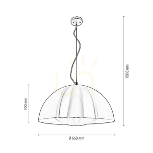 Lampa Wisząca Ray Incl.1xLED 3000K 28W Aluminium Metal/Transparentny Kabel PVC Ø66 cm small 4