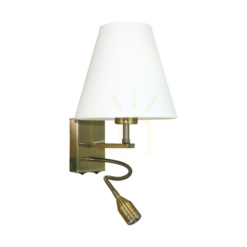 Sprawdź Kinkiet Relax 1xE27 Max.60W, 1xLED 3000K 1W Patyna Metal/Biały Abażur 25 cm