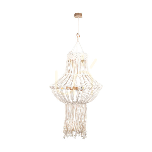 Sprawdź Lampa Wisząca Samba 3xE27 Max.15W LED Dąb Olejowany/Naturalny Kabel w Oplocie/Kremowy Bawełniany Sznurek Pleciony Ø65 cm