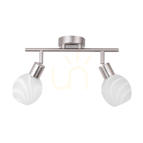 Sprawdź Lampa Sufitowa Sara 2xE14 Max.40W Satyna Metal/Biały Szklany Klosz 44 cm