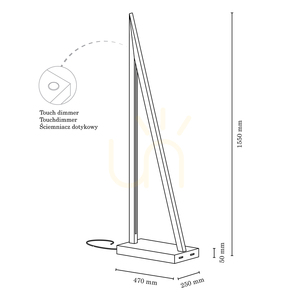 Lampa Podłogowa Segel 2xLED 3000K 32,5W Dąb Olejowany/Antracytowy Kabel w Oplocie z Ściemniaczem Dotykowym 47 cm small 2