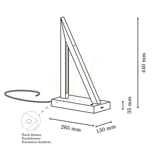 Lampa Stołowa Segel 2xLED 3000K 8,5W Dąb Olejowany/Antracytowy Kabel w Oplocie z Ściemniaczem Dotykowym 26.5 cm small 4