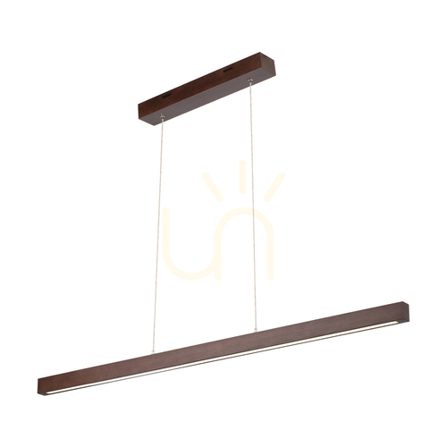 Sprawdź Lampa Wisząca Smal 1xLED 3000K 15W Drewno Bukowe Orzechowe/Transparentny Kabel PVC z Ściemniaczem Dotykowym 100 cm