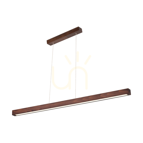 Sprawdź Lampa Wiszaca Smal 2xLED 3000K 34,5W Drewno Bukowe Orzechowe/Transparentny Kabel PVC z Ściemniaczem Dotykowym 120 cm
