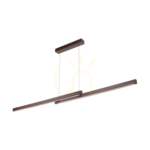 Sprawdź Lampa Wisząca Smal Double 2xLED 3000K 22,5W Drewno Bukowe Orzechowe z Ściemniaczem Dotykowym 120 cm