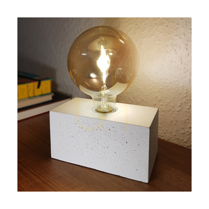 Lampa Stołowa Strong Double 1xE27 Max.25W Biały Beton/Czarny Kabel PVC 18 cm small 1