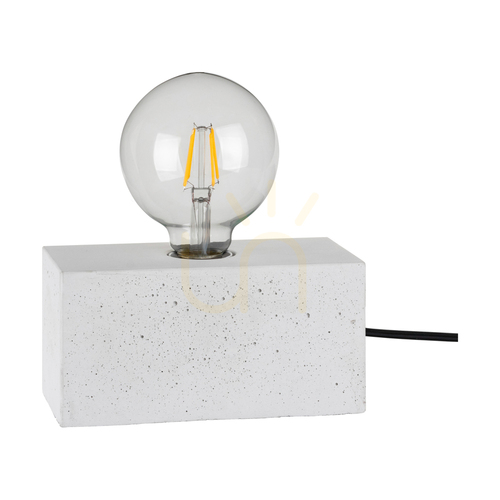 Sprawdź Lampa Stołowa Strong Double 1xE27 Max.25W Biały Beton/Czarny Kabel PVC 18 cm