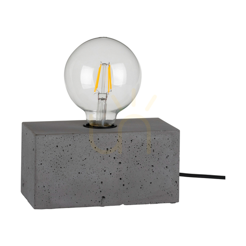Sprawdź Lampa Stołowa Strong Double 1xE27 Max.25W Szary Beton/Czarny Kabel PVC 18 cm