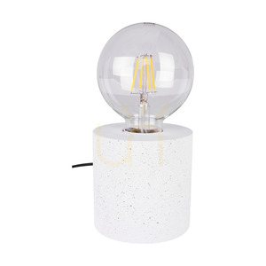 Lampa Stołowa Strong Round 1xE27 Max.25W Biały Beton/Czarny Kabel PVC Ø10 cm small 0