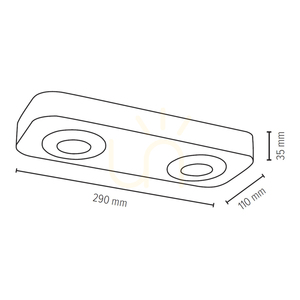 Lampa Sufitowa Sunniva Incl.2xLED 3000K 5W Sosna Bejcowana Brązowa/Czarny Metal 29 cm small 1