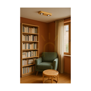 Lampa Sufitowa Sunniva Incl.2xLED 3000K 5W Sosna Bejcowana Brązowa/Czarny Metal 29 cm small 2