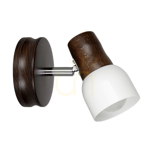 Sprawdź Kinkiet Svantje 1xE14 Max.40W Drewno Bukowe Orzechowe/Chrom Metal/Biały Metalowy Klosz 17 cm