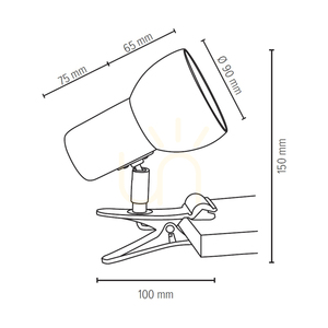 Lampka z Klipsem Svenda 1xE27 Max.60W Dąb Olejowany/Chrom Metal/Biały Metalowy Klosz 14 cm small 2